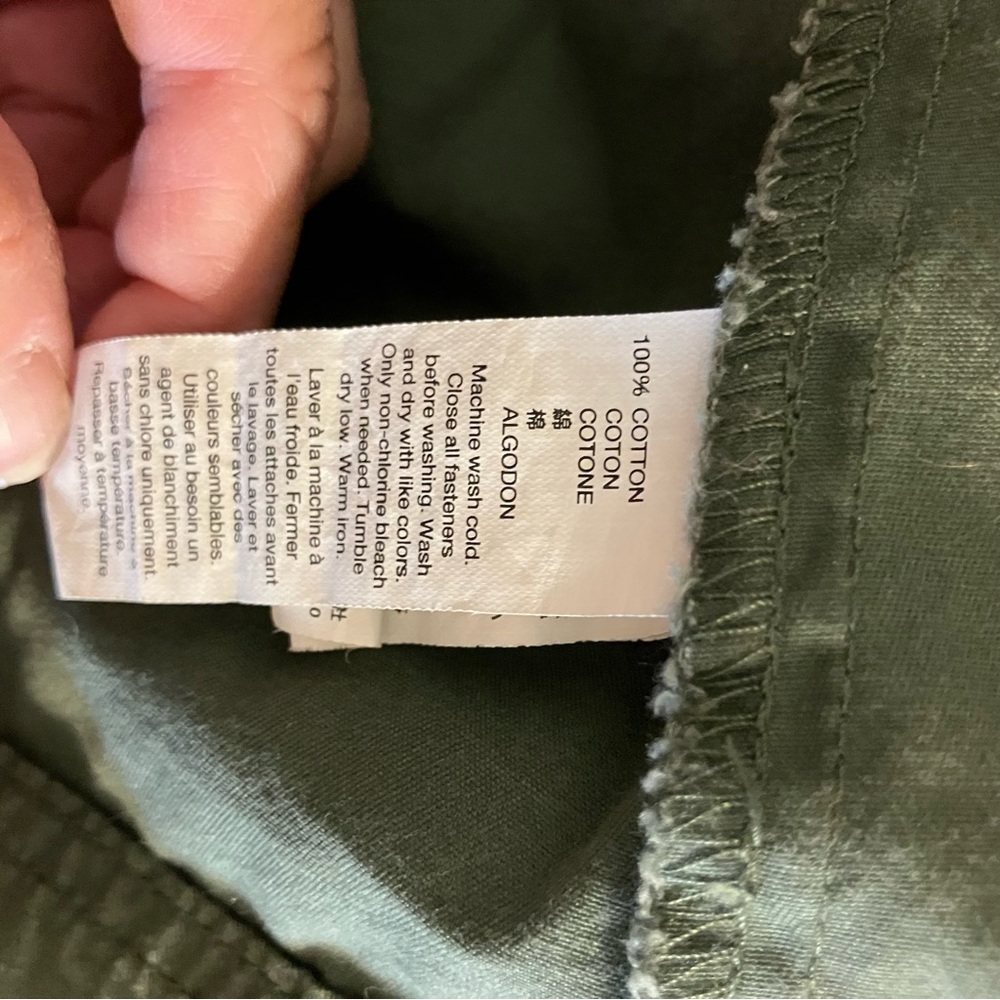 Gap Women's Utility Jacket Olive Baby Tweed Size Small 3/4 Sleeve Full Zip - Picture 9 of 10